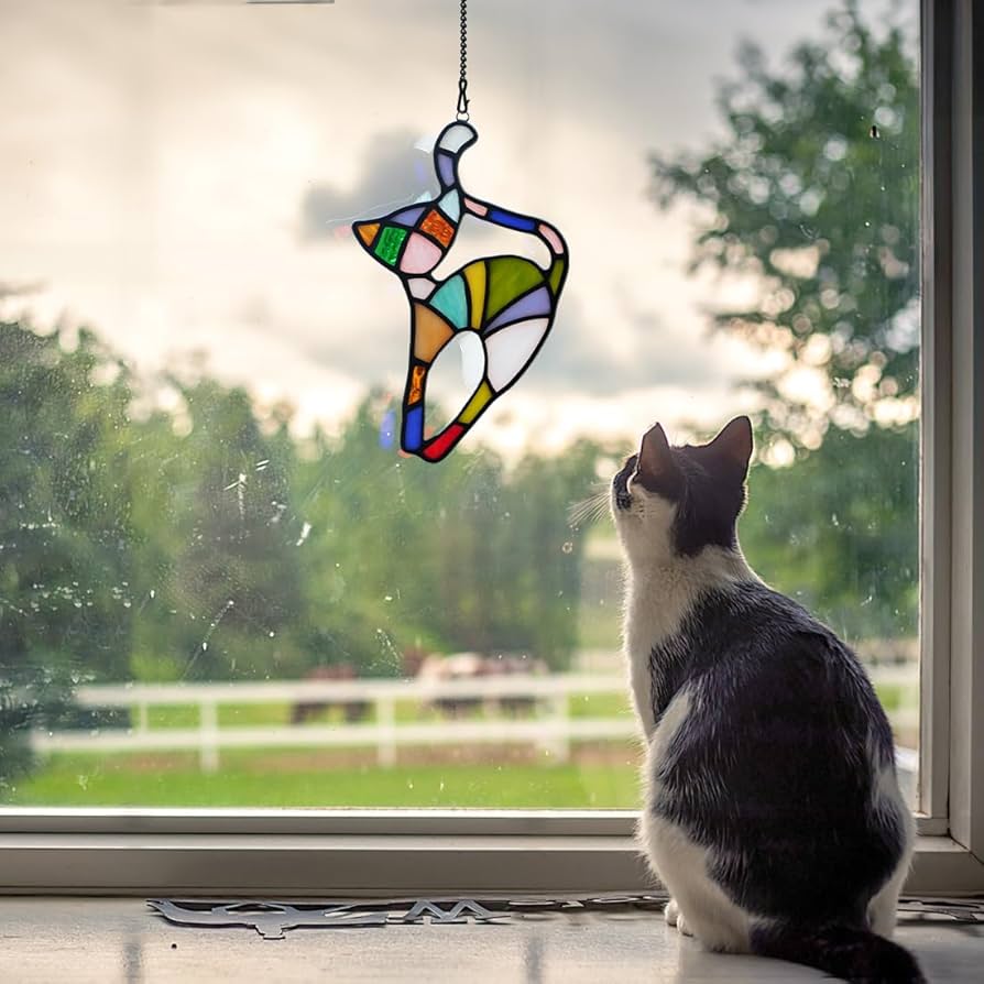 Amazon.co.jp: BOXCASA 猫ステンドグラス 窓用サンキャッチャー Amazon.co.jp: BOXCASA 猫ステンドグラス 窓用サンキャッチャー